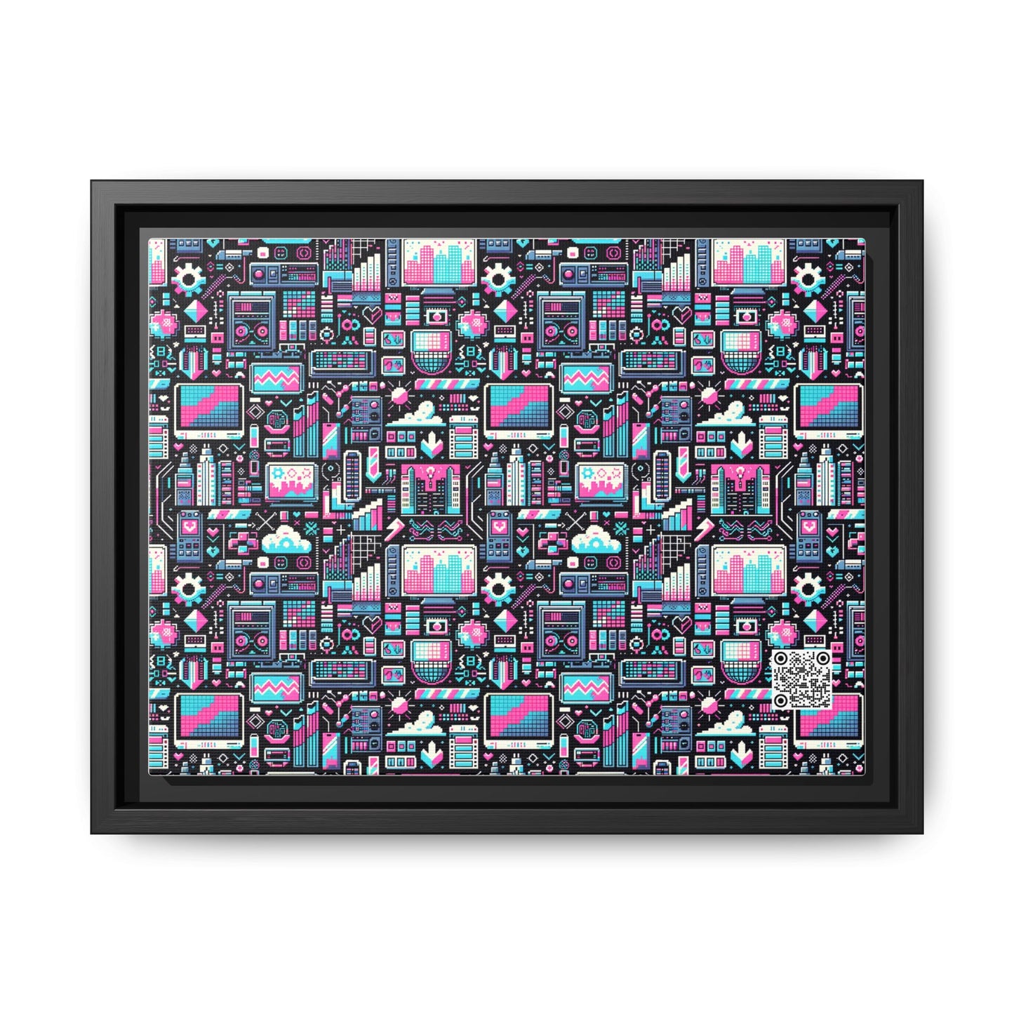 Digital Rebellion Youthful Streetwear with a Rebellious Digital Twist Matte Canvas, Framed (multi-color) - 8404 Design-71 A