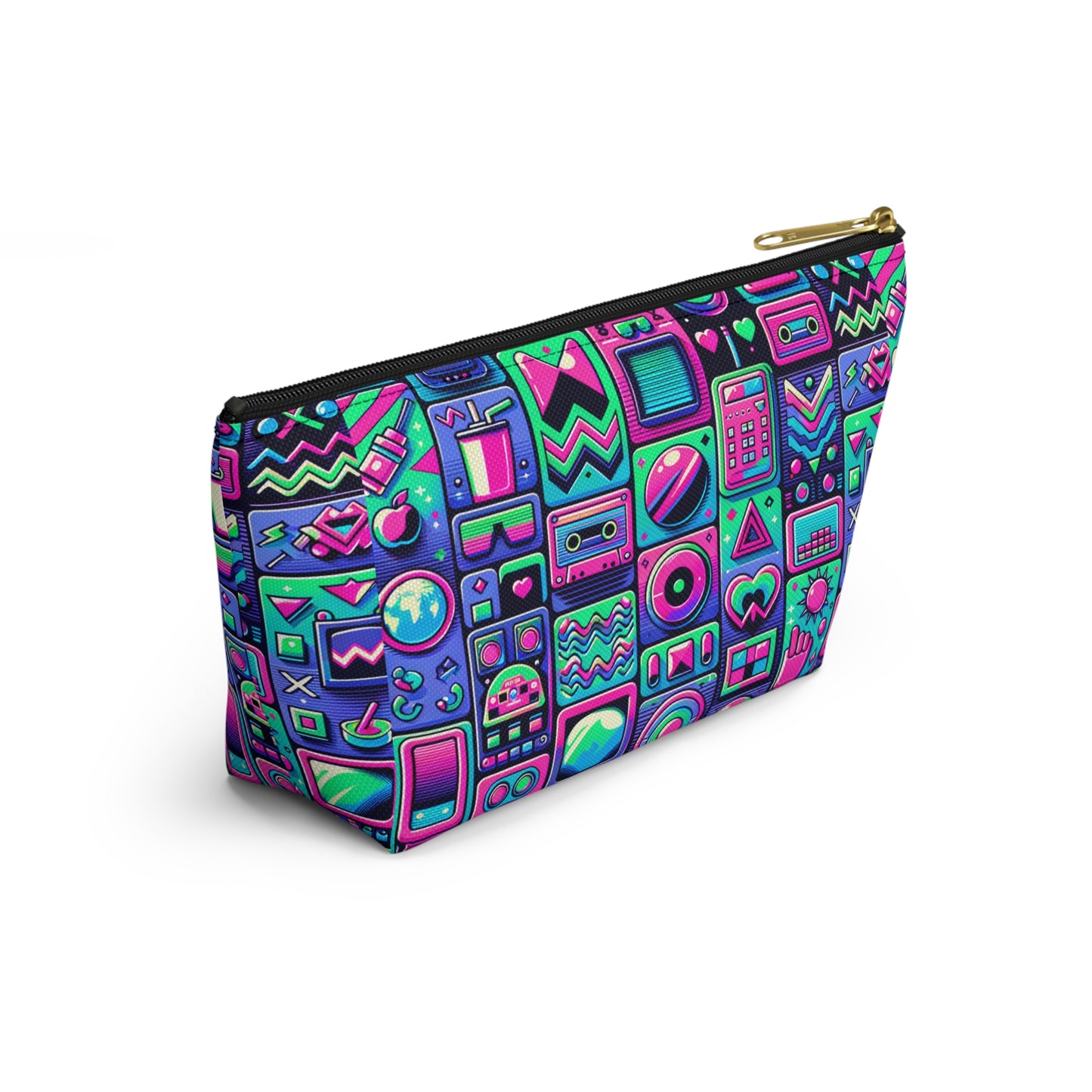 Neon Retro Revival Retro Futurism Accessory Pouch W T-bottom - 8404 Design-60