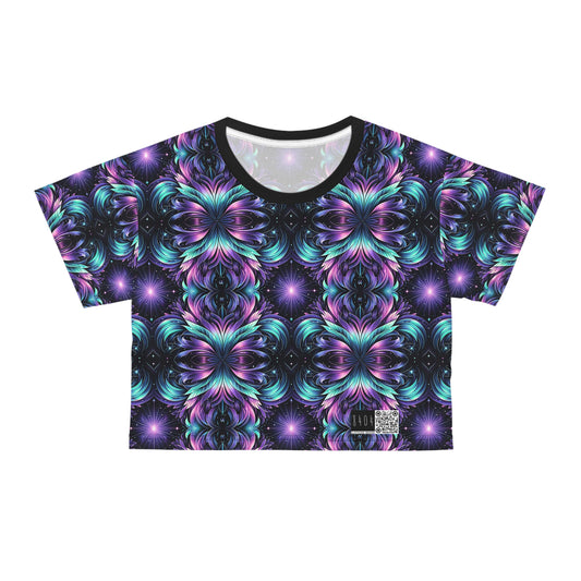 Iridescent Dream Futuristic Tech Crop Tee - 8404 Design-60