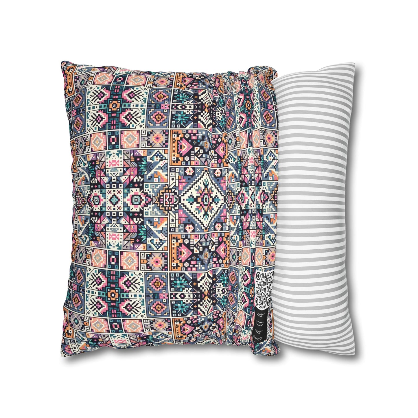 Spun Polyester Square Pillowcase - 8404 Design-02