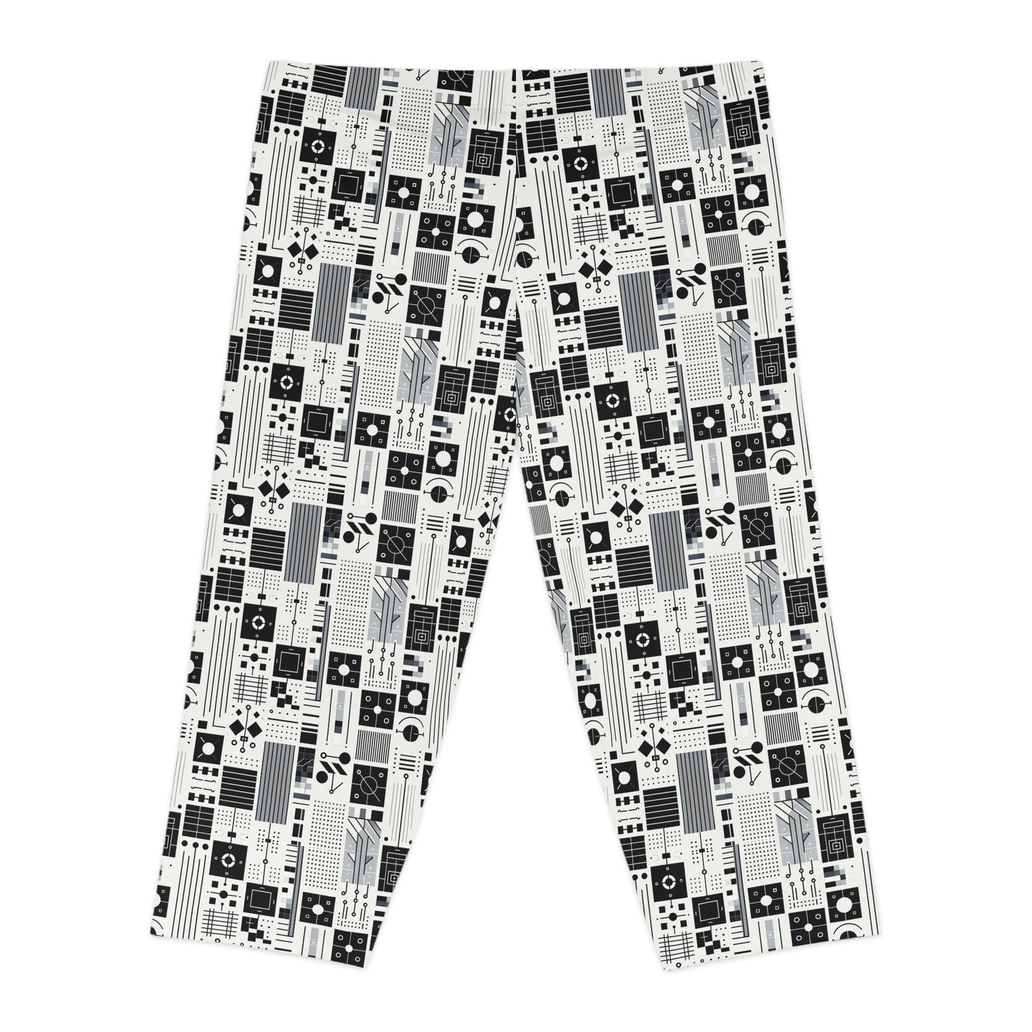 Digital Minimalism Minimalist Tech Women's Capri Leggings - 8404 Design-54