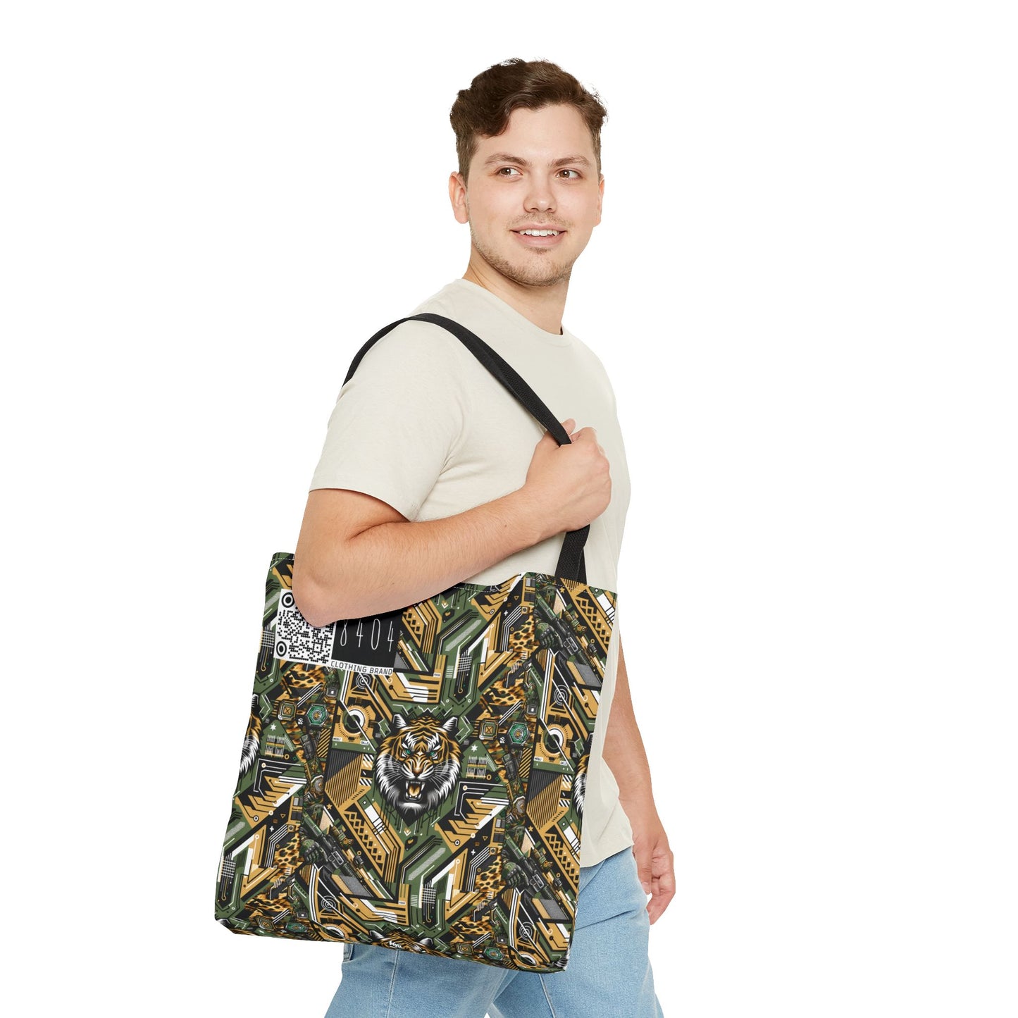 Neo-Camo Fusion Tech-Forward Streetwear Tote Bag - 8404 Design-58