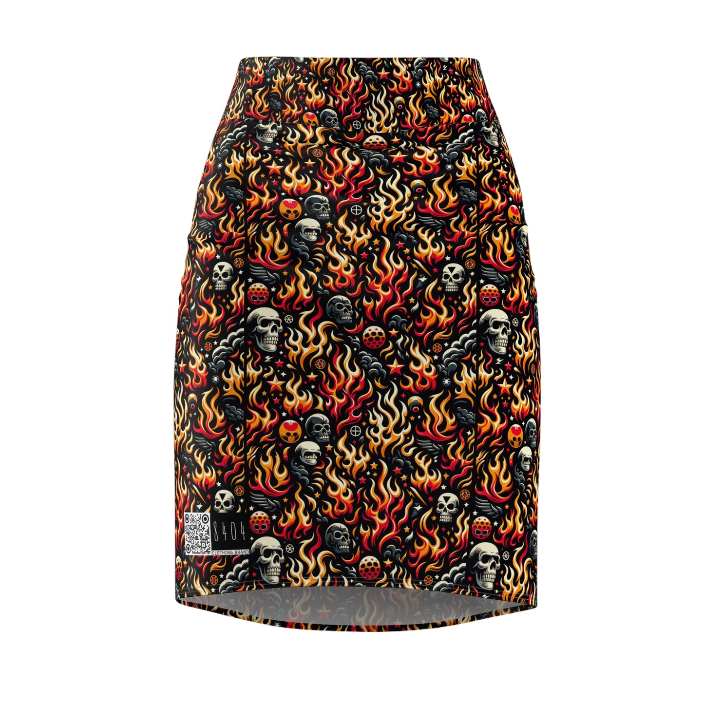 Flame Graphics Maximalist Streetwear Women's Pencil Skirt - 8404 Design-76