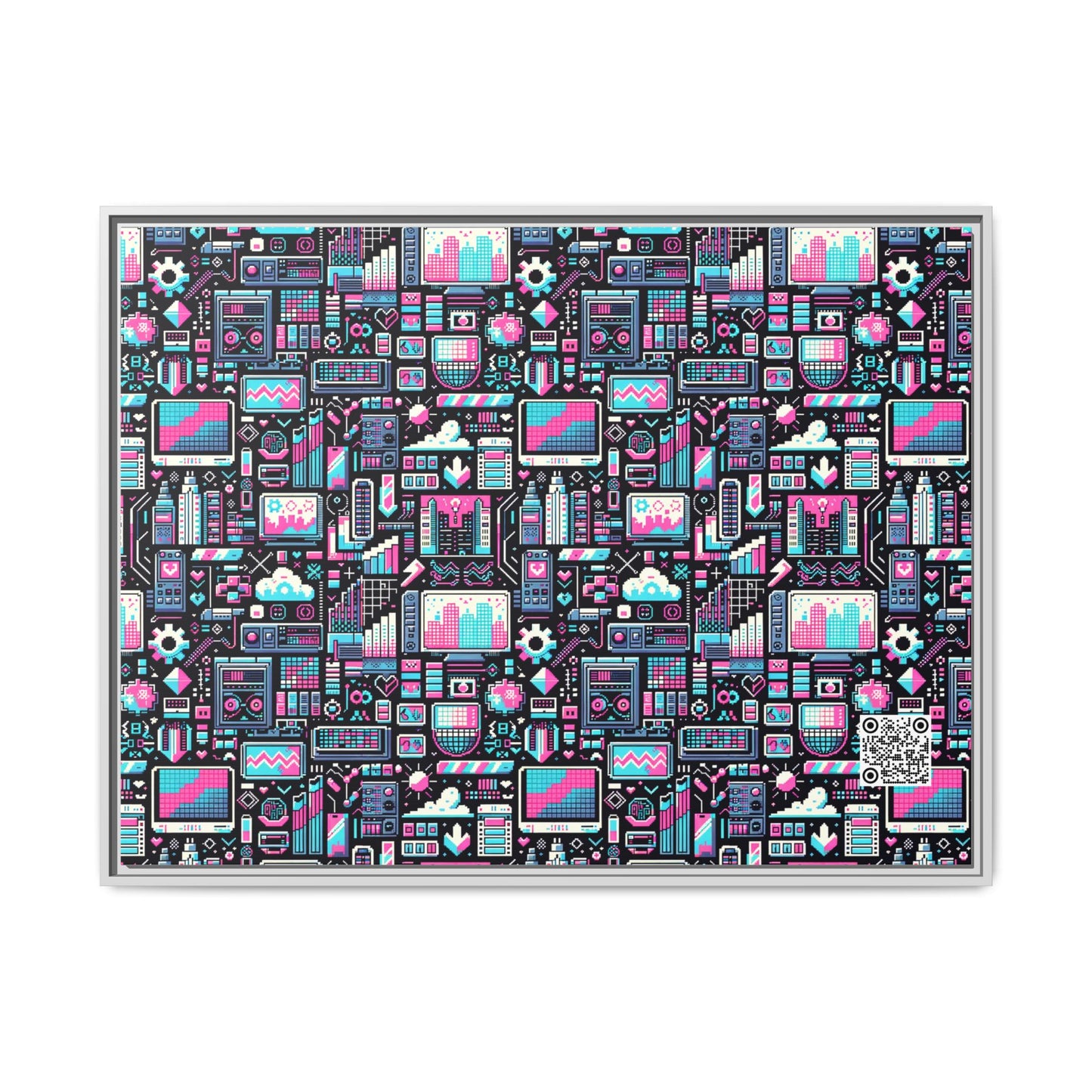 Digital Rebellion Youthful Streetwear with a Rebellious Digital Twist Matte Canvas, Framed (multi-color) - 8404 Design-71 A