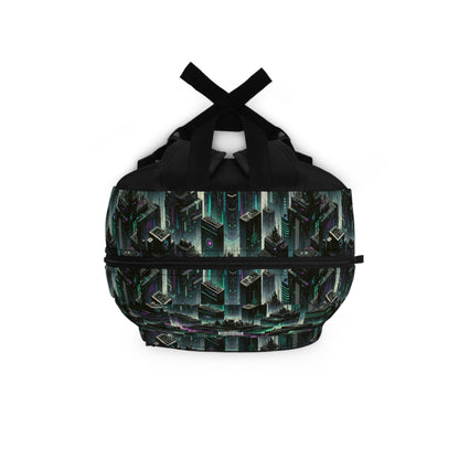 Tech Noir Aesthetics Tech-Forward Urban Dystopia Backpack - 8404 Design-44