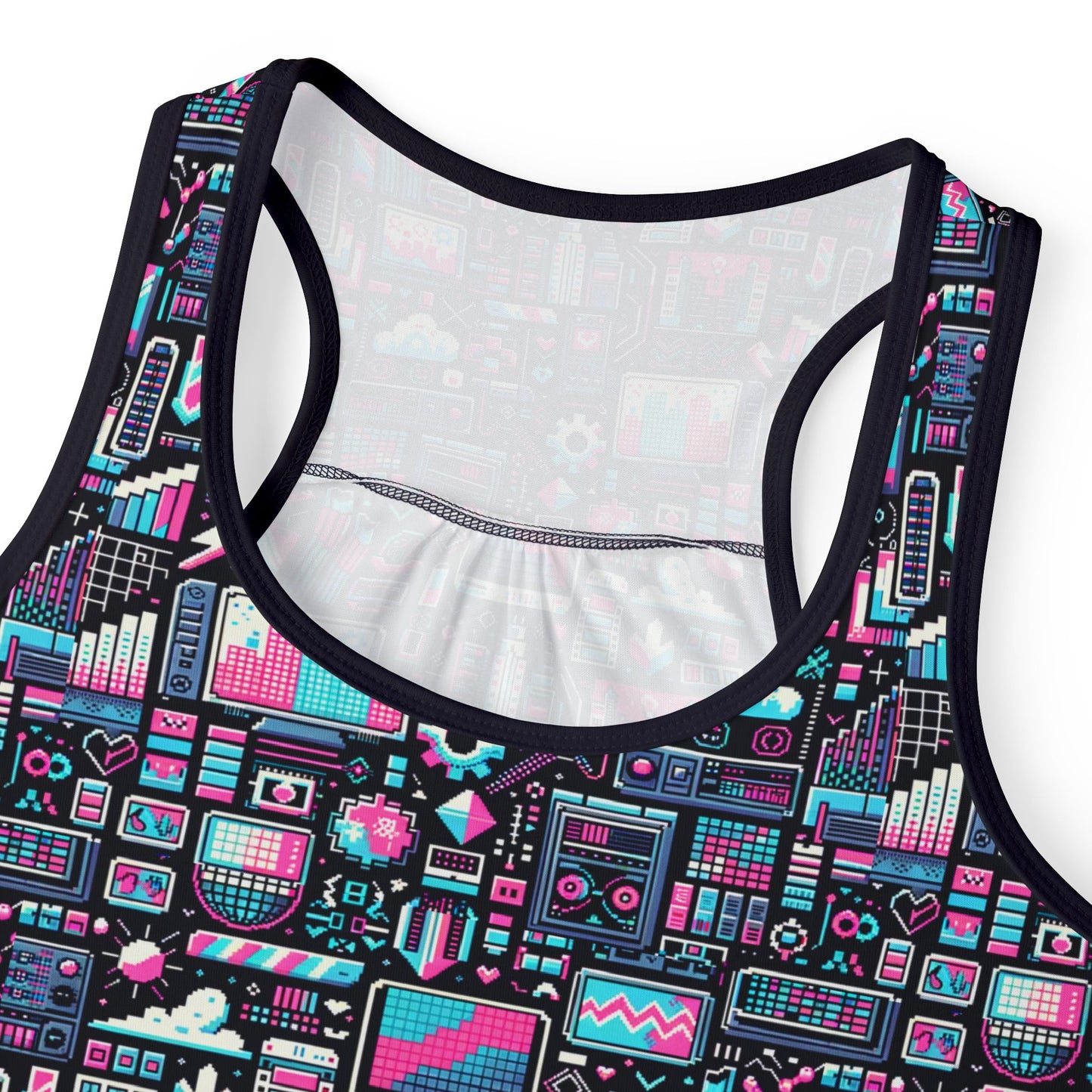 Digital Rebellion Youthful Streetwear with a Rebellious Digital Twist Women's Tank Top - 8404 Design-71