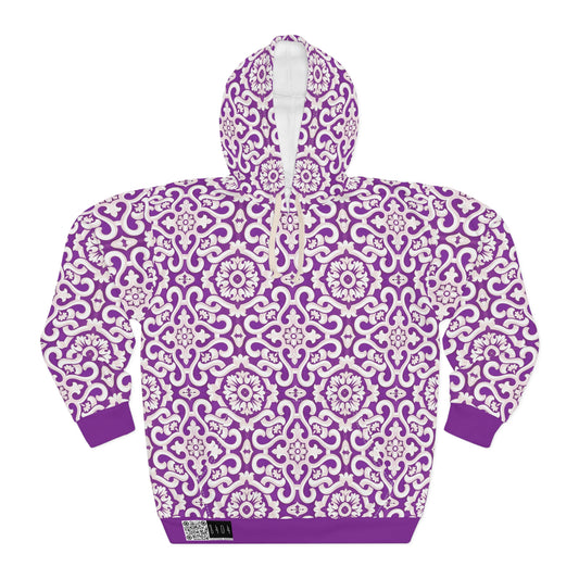8404 Unisex Adult's "elegant Mosaic" Fashion Pullover Hoodie in Violet