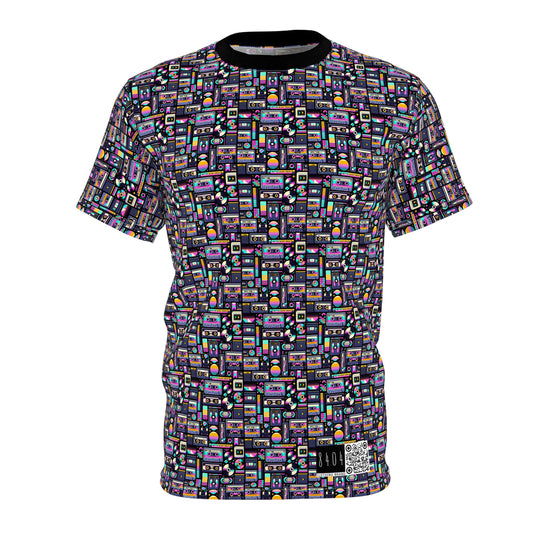 Digital Nostalgia Tech-Inspired Retro Fusion Unisex Cut & Sew Tee - 8404 Design-48