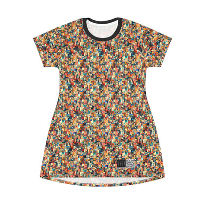 Digital Artistic Expression Artistic Streetwear T-Shirt Dress - 8404 Design-46