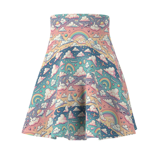 Digital Dreamland Whimsical and Nostalgic Streetwear With a Digital Twist Women's Skater Skirt - 8404 Design-58