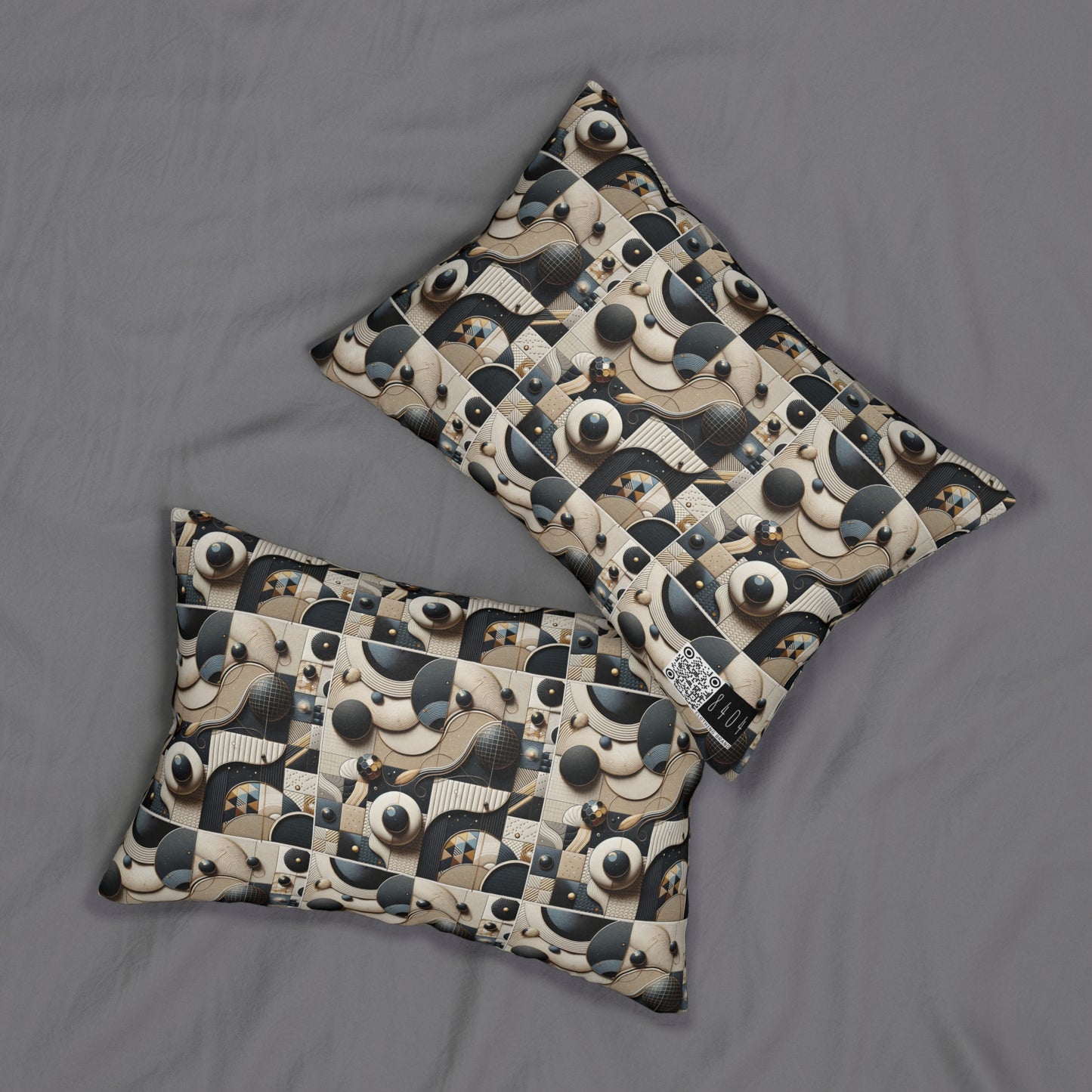 Tech-forward Luxe Streetwear Tech Luxe Fusion Spun Polyester Lumbar Pillow - 8404 Design-71 B