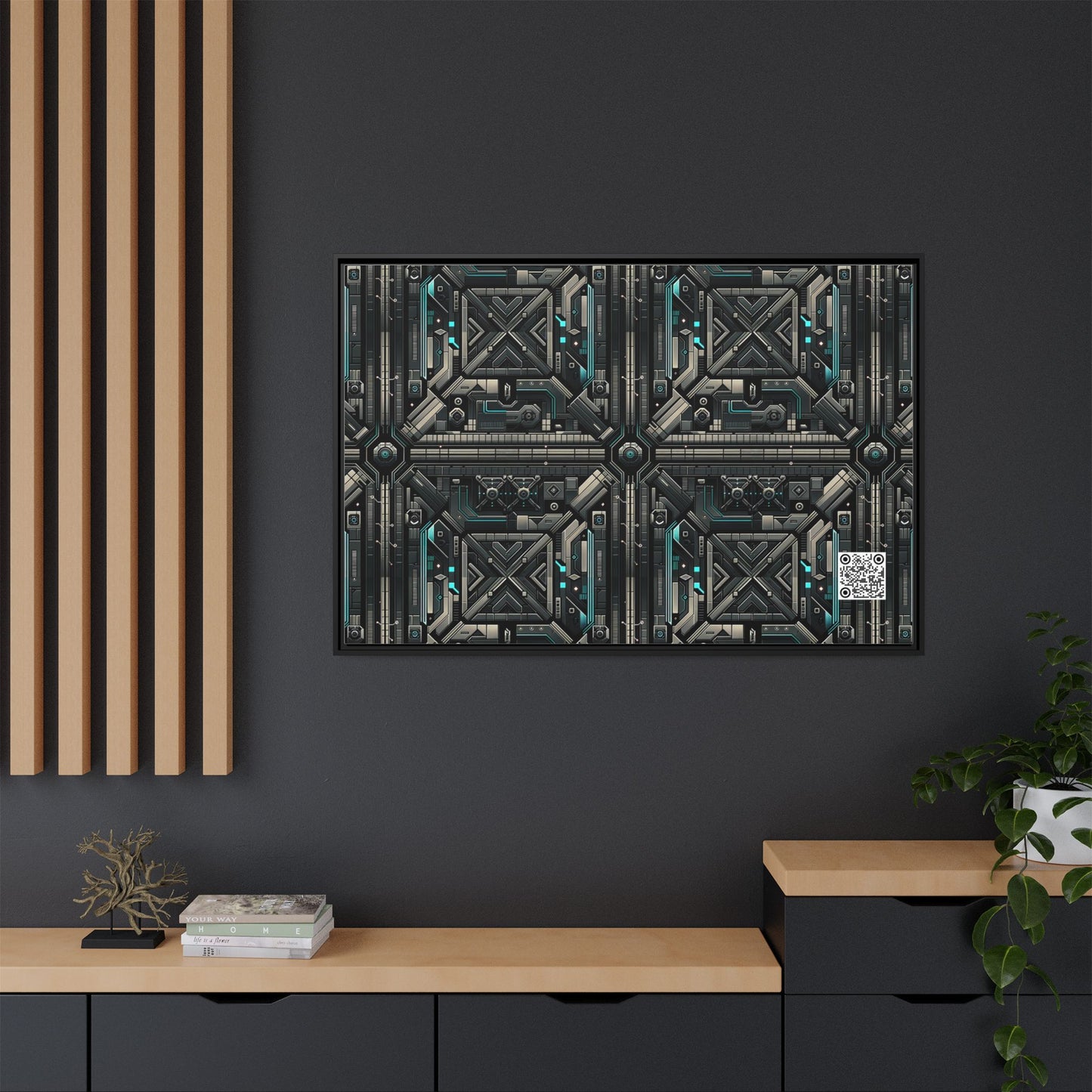 Tech Noir Futuristic Tech Aesthetic with a Dark Twist Matte Canvas, Framed (multi-color) - 8404 Design-59 A