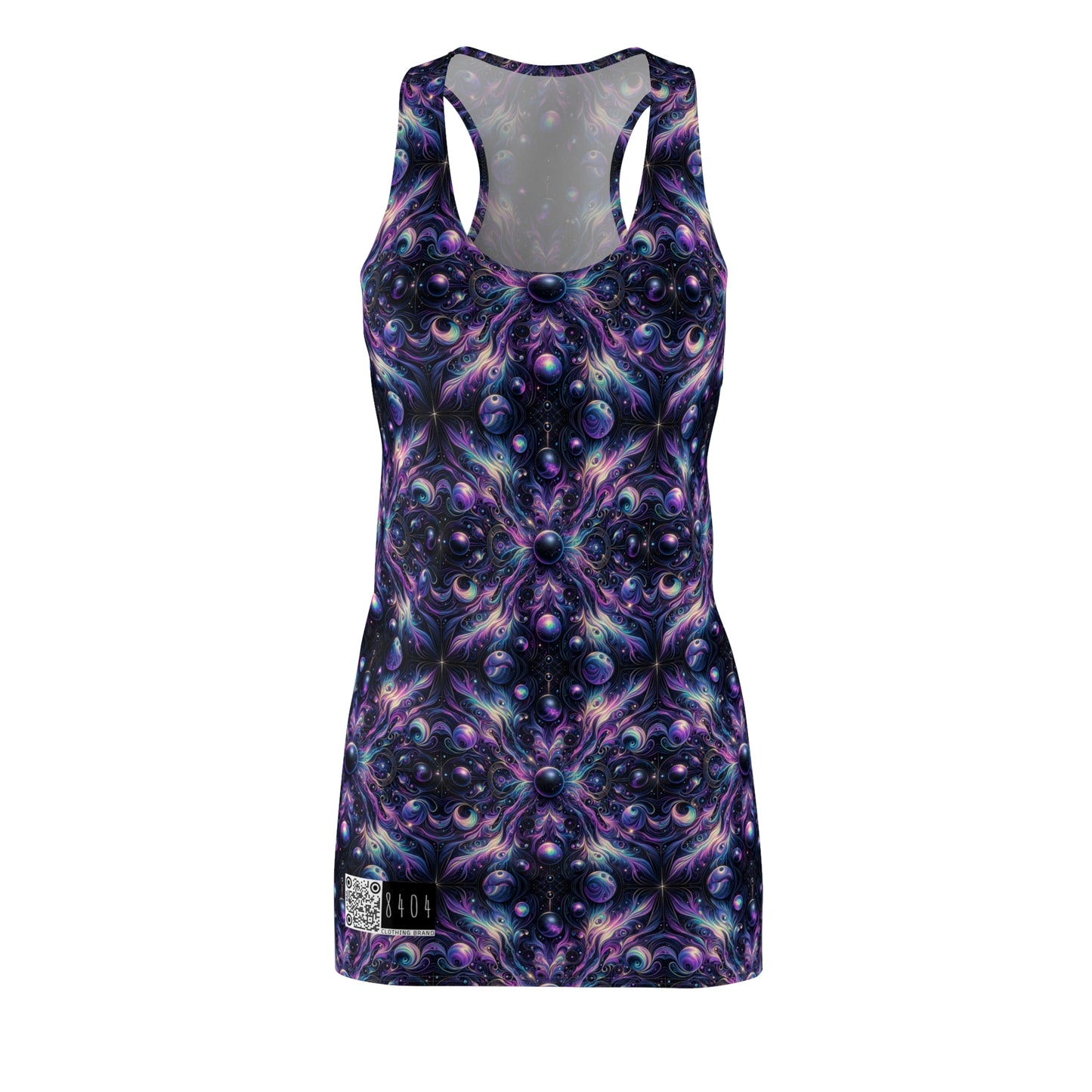 Galactic Hues Tech-Forward Cosmic Fusion Women's Cut & Sew Racerback Dress - 8404 Design-41