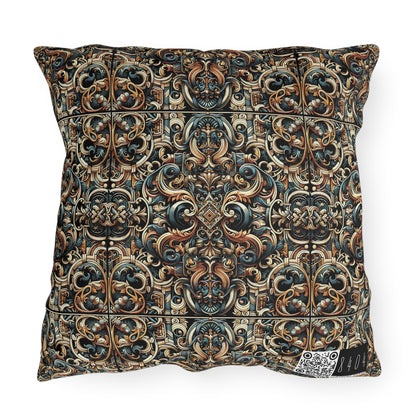 Urban Renaissance Historical Fusion With Street Edge Outdoor Pillow - 8404 Design-59