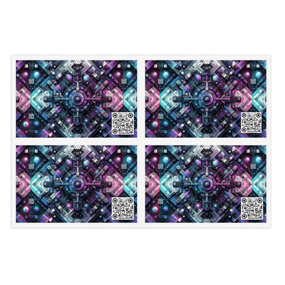 Galactic Hues Tech-Forward Cosmic Fusion Sticker Sheets - 8404 Design-54