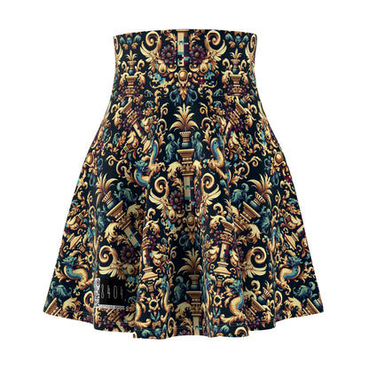 Digital Renaissance Modern Baroque Fusion Women's Skater Skirt - 8404 Design-57