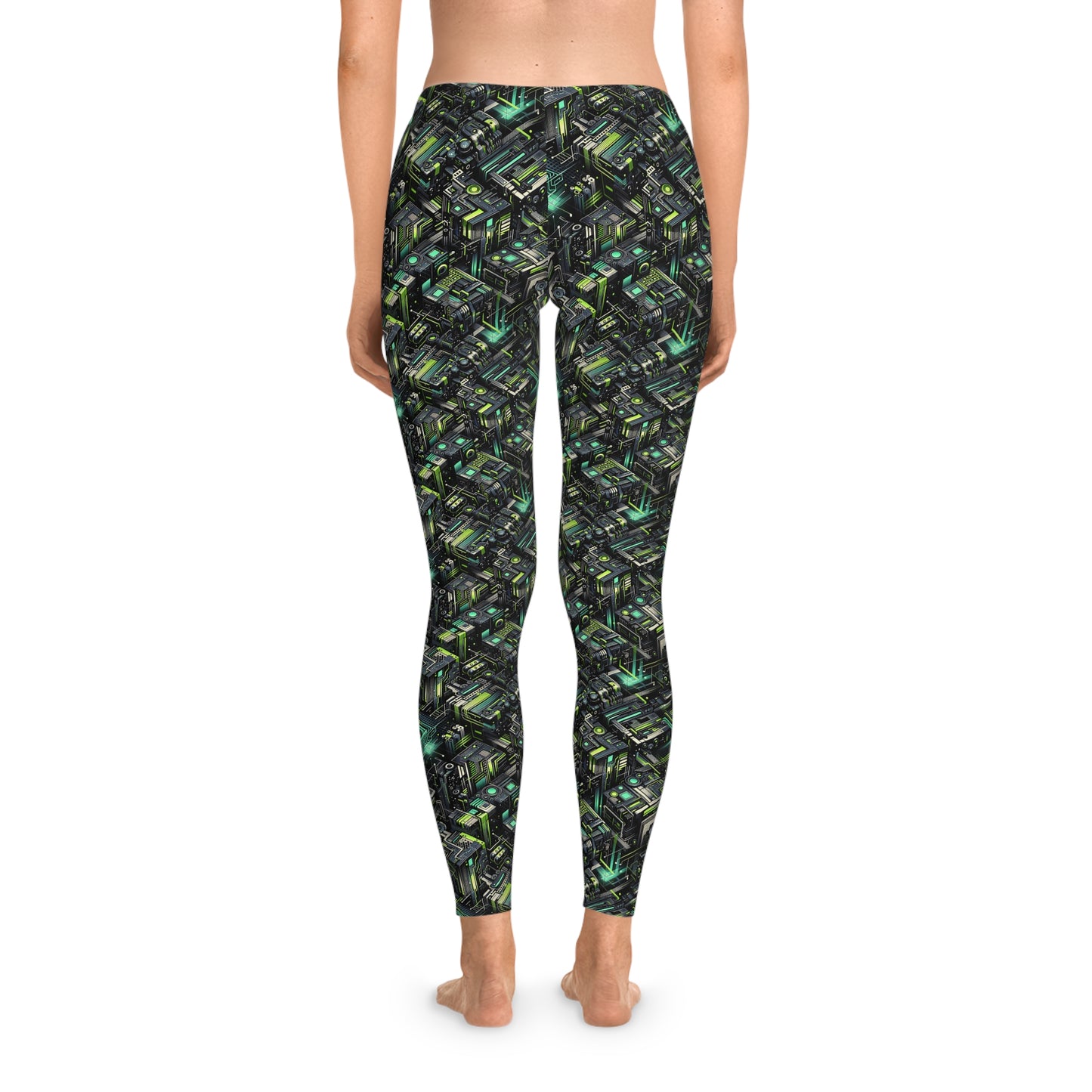 Tech-Infused Graphics Tech-Forward Streetwear Stretch Leggings - 8404 Design-47