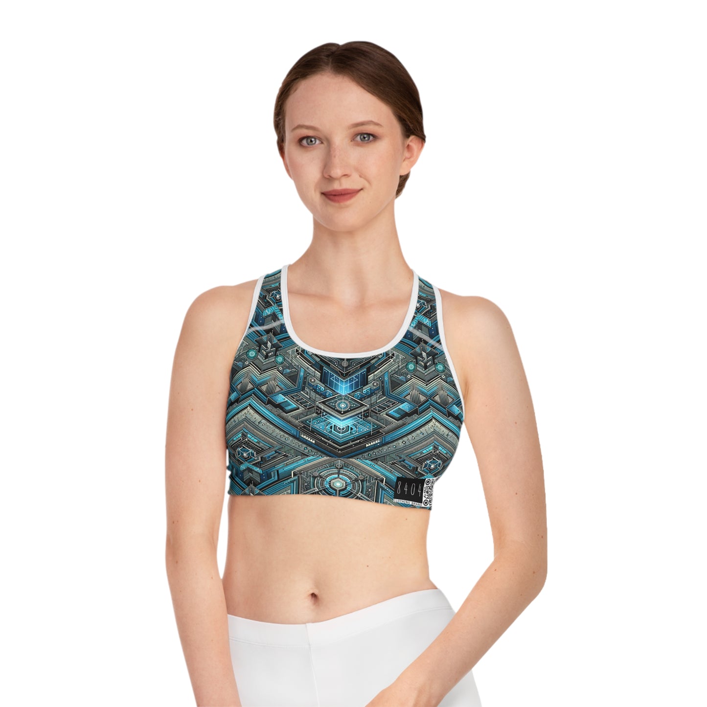 Tech-Infused Futurism Sleek Tech Edge Sports Bra - 8404 Design-49