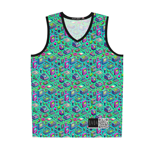 Y2k Revival Nostalgic Futurism Basketball Jersey - 8404 Design-48