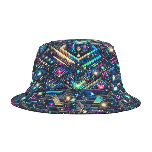 Digital Renaissance Tech-Forward Maximalism Bucket Hat - 8404 Design-50