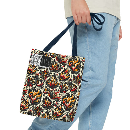 Fire & Flames Bold Streetwear Statement Tote Bag - 8404 Design-57