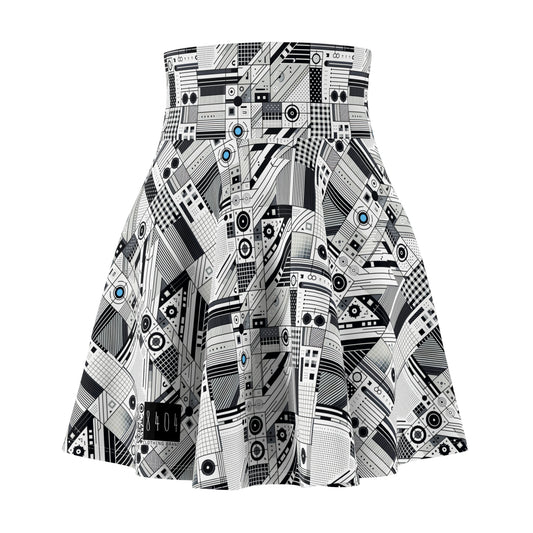 Digital Minimalism Minimalist Tech Women's Skater Skirt - 8404 Design-52