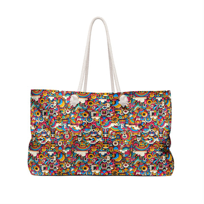 Neon Pop Playful Pop Culture Mashup Weekender Bag - 8404 Design-62