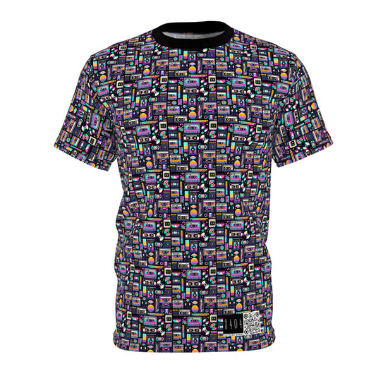 Digital Nostalgia Tech-Inspired Retro Fusion Unisex Cut & Sew Tee - 8404 Design-48