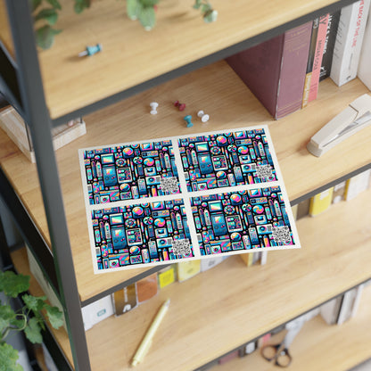 Digital Pop Art Fusion Youthful and Tech-Inspired Sticker Sheets - 8404 Design-73