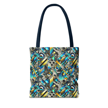 Tech Art Fusion Tech-Forward Streetwear Tote Bag - 8404 Design-50