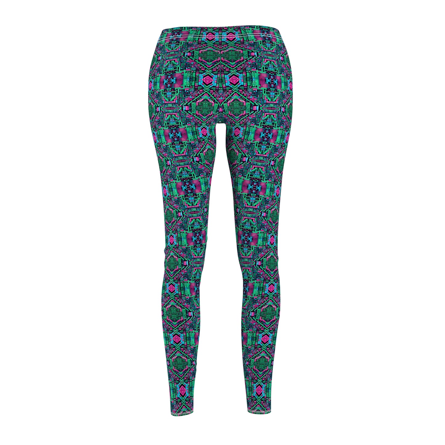 Digital Glitch Vibes Tech-Inspired Streetwear Women's Cut & Sew Casual Leggings - 8404 Design-71