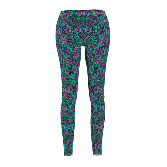 Digital Glitch Vibes Tech-Inspired Streetwear Women's Cut & Sew Casual Leggings - 8404 Design-71