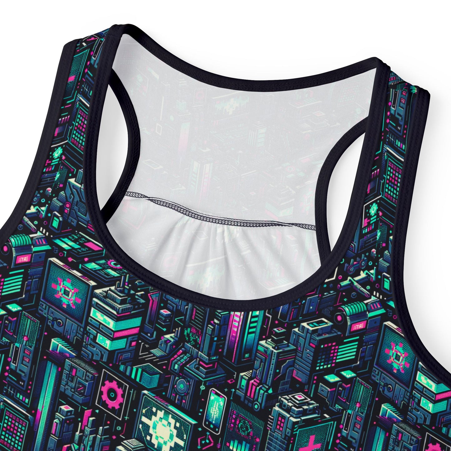 Digital Rebellion Tech-Inspired Streetwear Women's Tank Top - 8404 Design-58