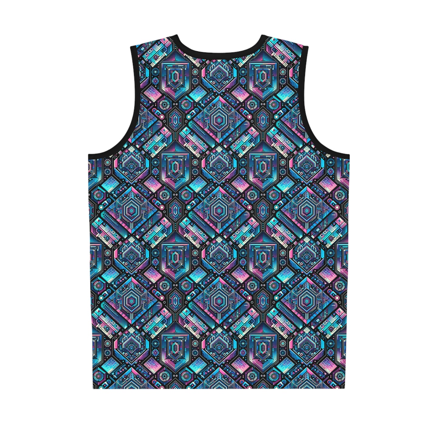 Digital Dreamland Futuristic Tech Aesthetic Basketball Jersey - 8404 Design-46