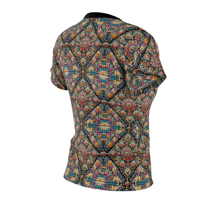 Cultural Fusion Tech Blend of Cultural Heritage With Tech-Inspired Elements Women's Cut & Sew Tee - 8404 Design-58