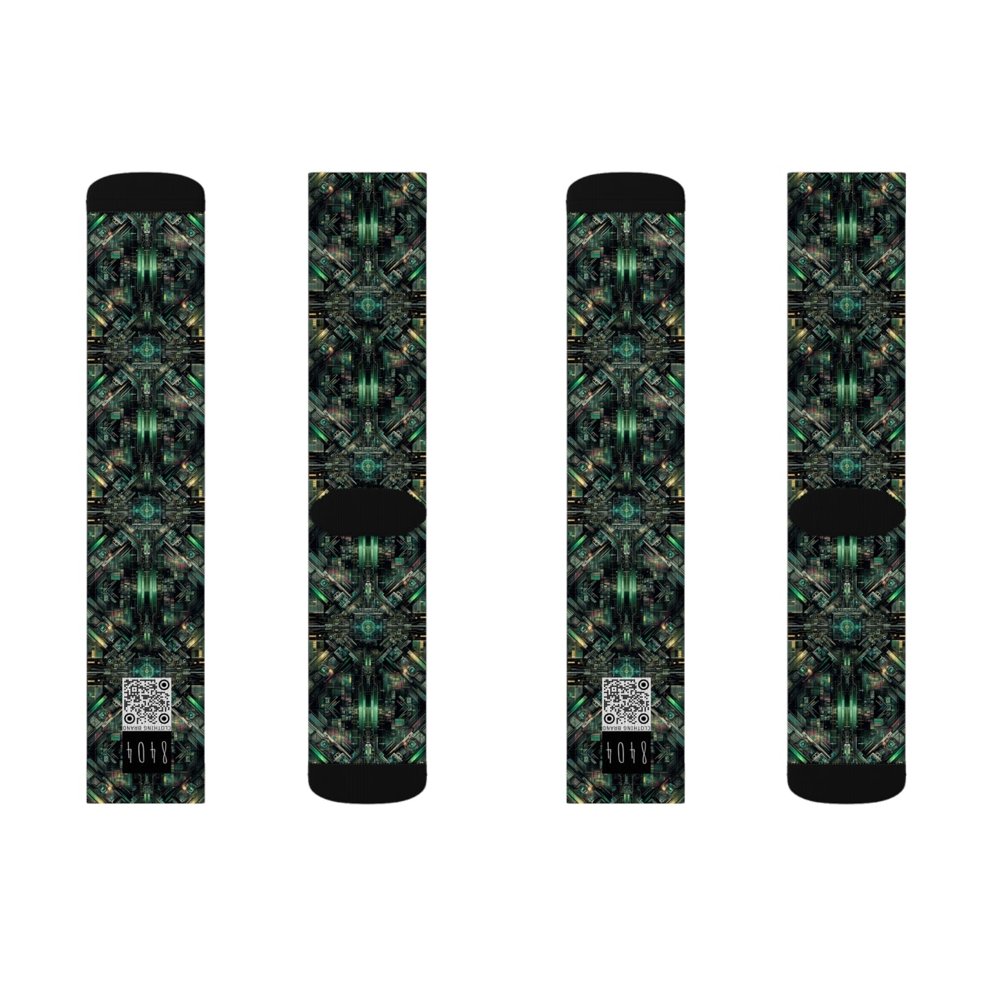 Tech Noir Graphics Tech-Inspired Streetwear Sublimation Socks - 8404 Design-56