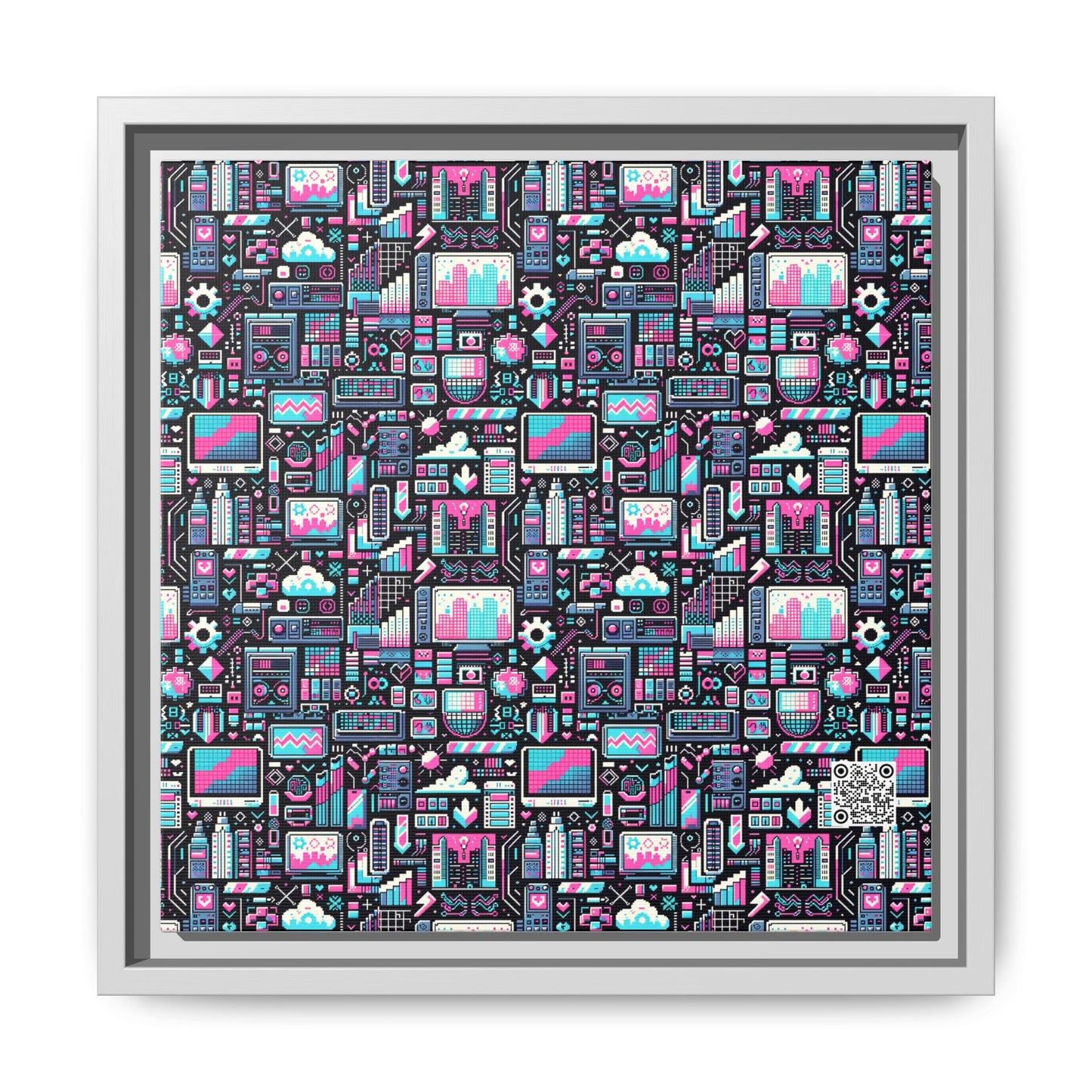 Digital Rebellion Youthful Streetwear with a Rebellious Digital Twist Matte Canvas, Framed (multi-color) - 8404 Design-71 B