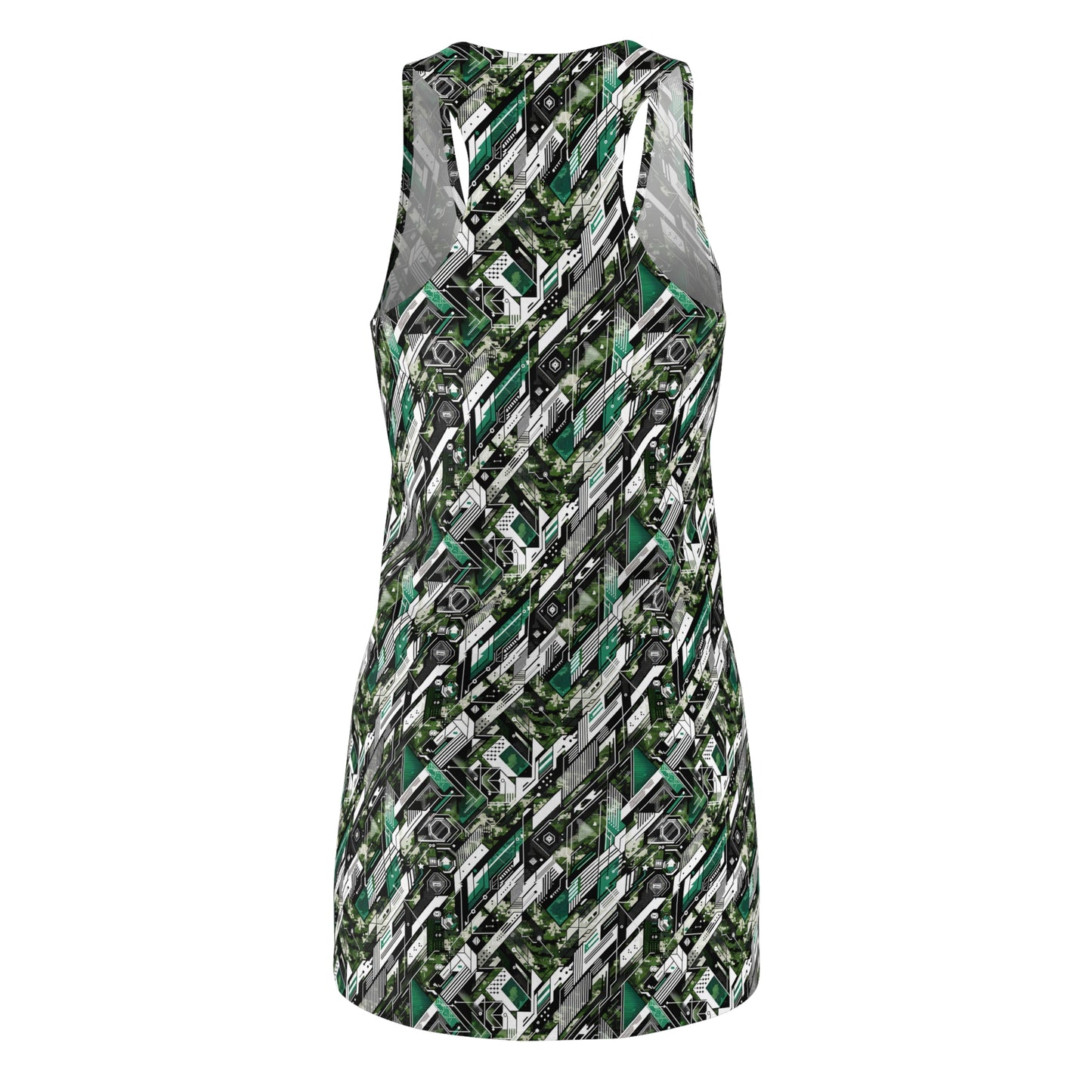 Tech Camo Fusion Tech-Forward Streetwear With a Futuristic Edge Women's Cut & Sew Racerback Dress - 8404 Design-63