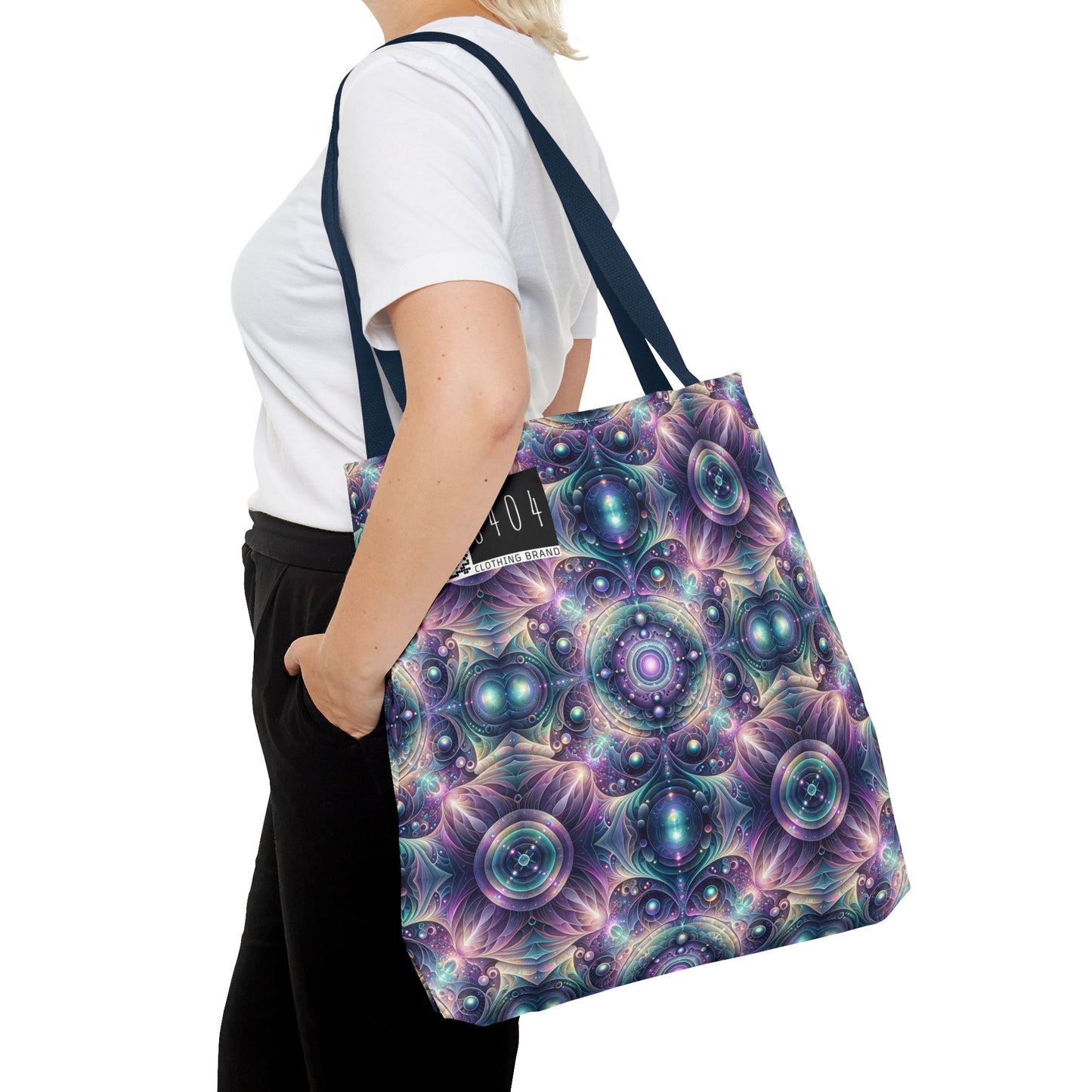 Iridescent Tech Fusion Tech-Forward Streetwear Tote Bag - 8404 Design-61