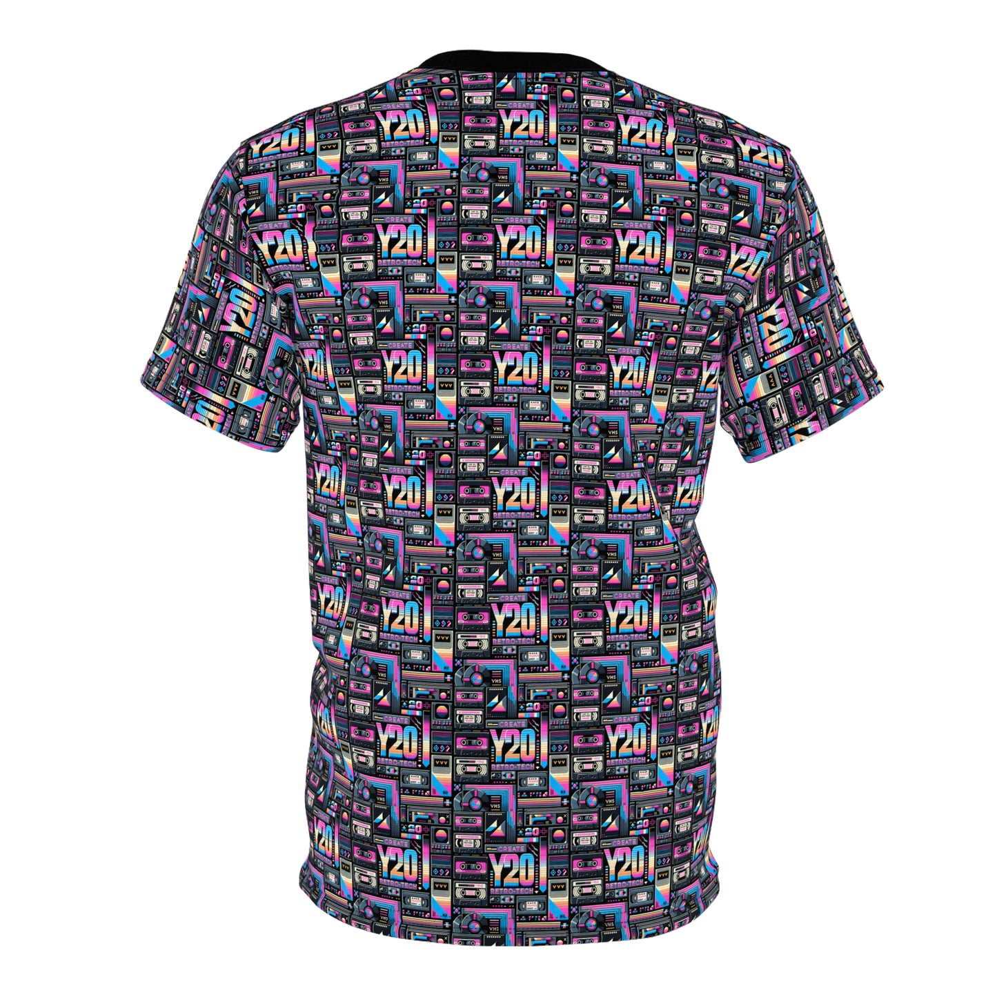 Digital Nostalgia Tech-Inspired Retro Fusion Unisex Cut & Sew Tee - 8404 Design-65