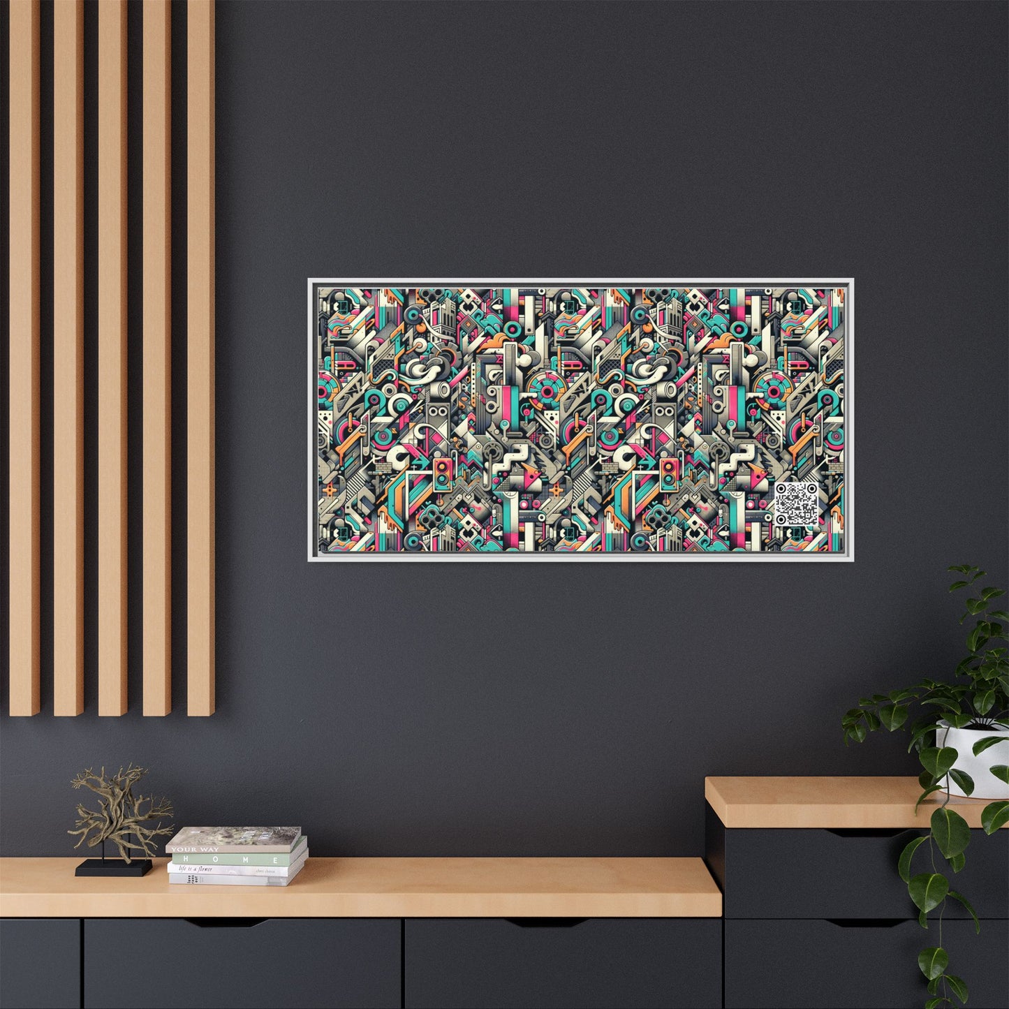 Digital Street Art Urban Street Style Matte Canvas, Framed (multi-color) - 8404 Design-74 B