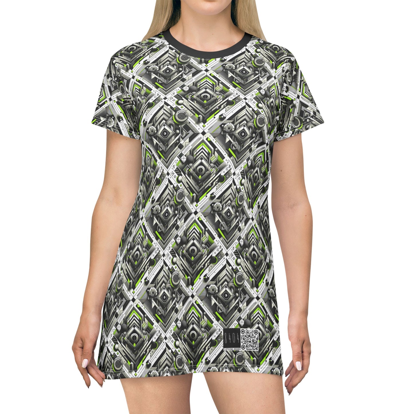 Elevated Sporty Tech Tech-Forward Streetwear T-Shirt Dress - 8404 Design-70
