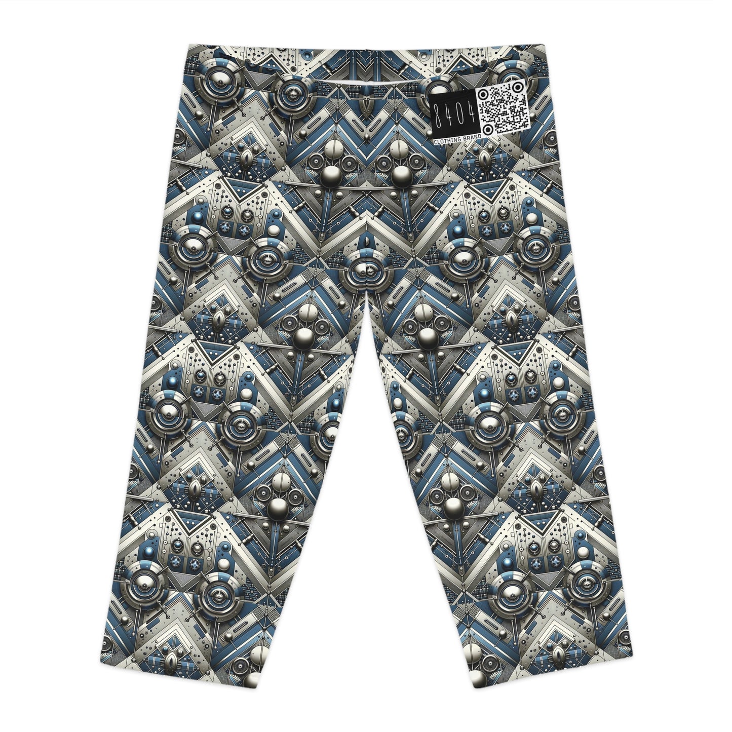Tech Utility Fusion Tech-Forward Utility With a Futuristic Edge Women's Capri Leggings - 8404 Design-63