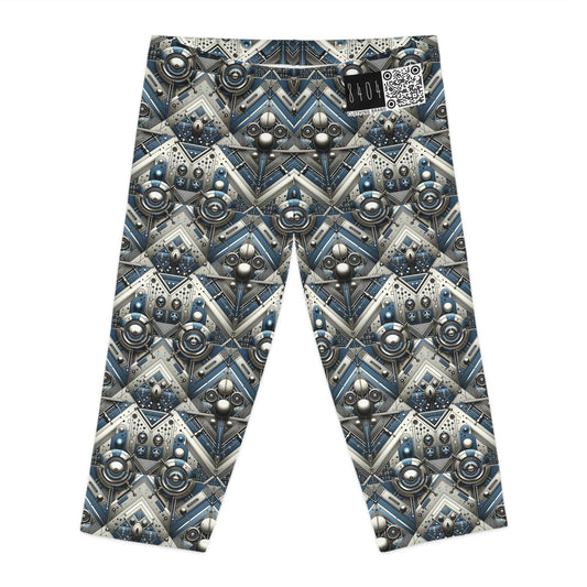 Tech Utility Fusion Tech-Forward Utility With a Futuristic Edge Women's Capri Leggings - 8404 Design-63