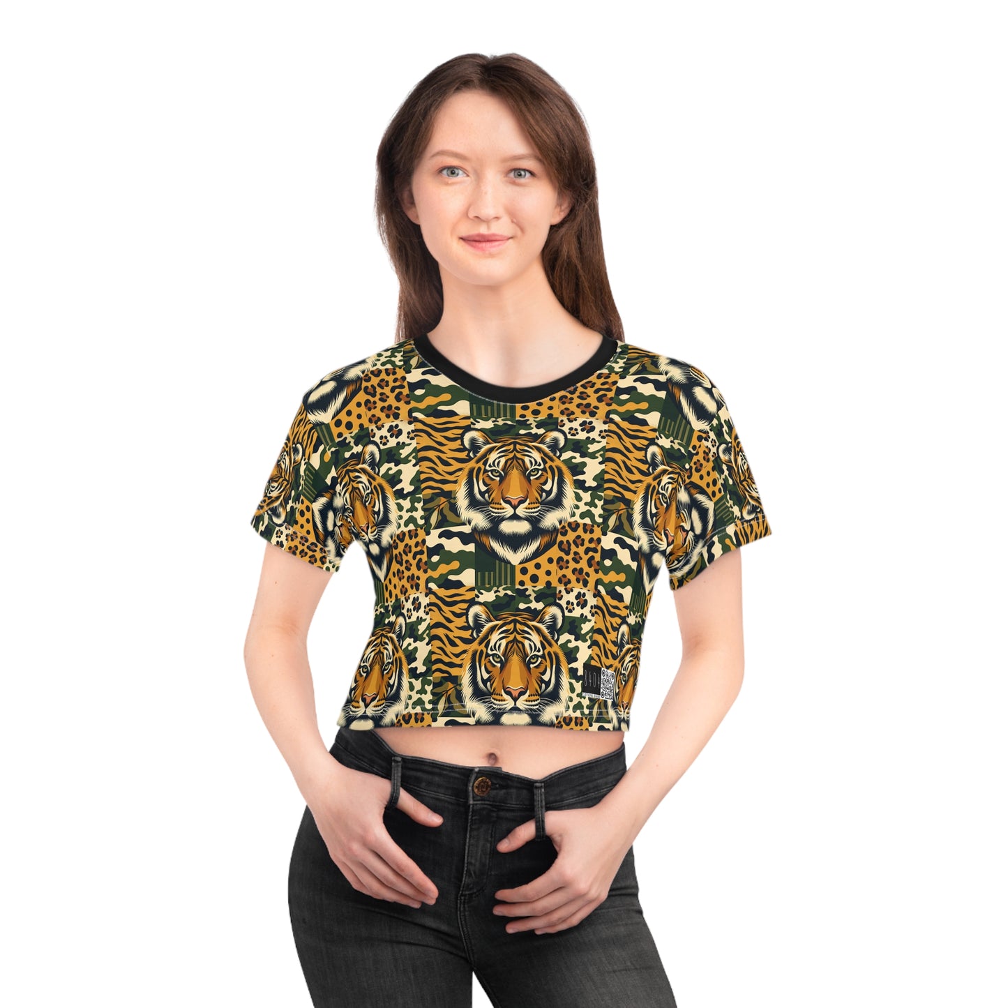 Streetwear Safari Urban Jungle Exploration Crop Tee - 8404 Design-64