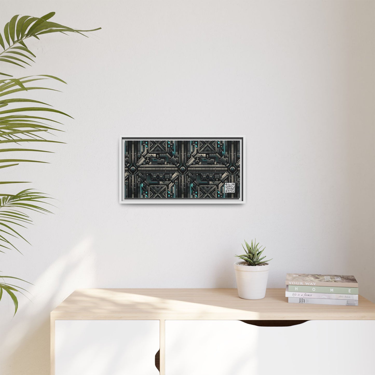 Tech Noir Futuristic Tech Aesthetic with a Dark Twist Matte Canvas, Framed (multi-color) - 8404 Design-59 B