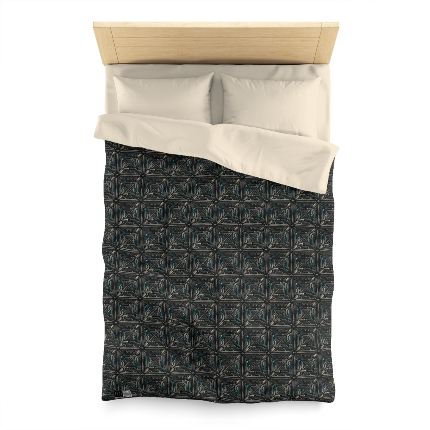 Tech Noir Futuristic Tech Aesthetic with a Dark Twist Microfiber Duvet Cover - 8404 Design-59