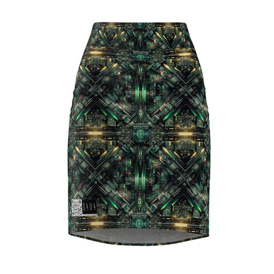 Tech Noir Graphics Tech-Inspired Streetwear Women's Pencil Skirt - 8404 Design-56