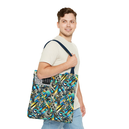 Tech Art Fusion Tech-Forward Streetwear Tote Bag - 8404 Design-50