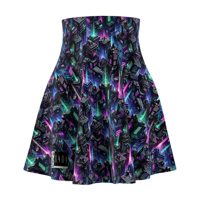 Tech Noir Graphics Futuristic Tech Aesthetics Women's Skater Skirt - 8404 Design-55